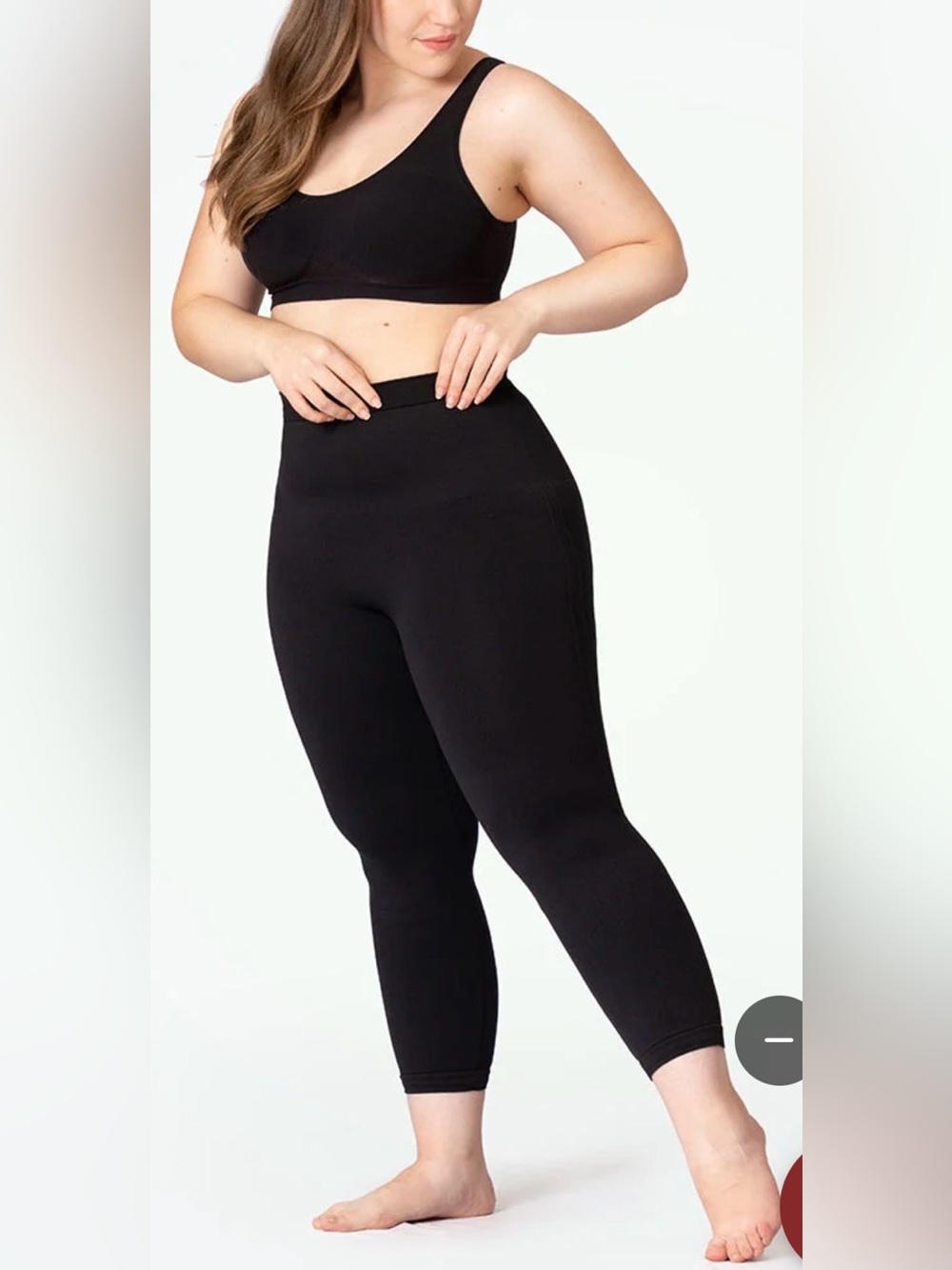NWT Empetua by Shapermint Black High Waisted Shaping Capri Leggings XL